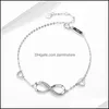 Link Chain 925 Sterling Sier Infinite Armband ￥tta charmarmband f￶r kvinnor Trendiga droppleveranssmycken OTF4X