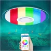 Luzes de teto LED moderno RGB Dimmable 25W 36W 52W App Controle remoto controle Bluetooth Music Light Bedroom Bedroom Smart Lamp Drop Drig