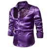 Men's Casual Shirts Long Sleeve Wedding Dress For Soft Comfortable Shine Business England Style Sequin Formal Tops 230202