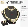 Ensembles de bijoux de mariage Xoxo coeur indien pour femmes Dubai collier africain Bracelets boucles d'oreilles cristal bijoux nigérians 230203