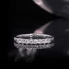 Solitaire Ring AEAW 14K Белое золото 0,25CTW 2 мм DF Круглый обручальный обручальный обручальный свадебный лаборатория выращенная бриллиантовая полоса для женщин 230202