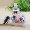 Storage Bottles 20ml 30ml Pink Glass Essential Oil Bottle Dropper Pipette Silver Lid White Top Comestic Packaging Refillable Container