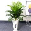 Coroas de grinaldas flores decorativas 75 cm grandes plantas artificiais tropicais de palmeira tropical monstera plástico folhas grandes de coco alto para jardim doméstico d