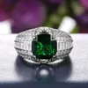 Solitaire ring luxe hoogwaardige groene cz dames bruiloft s vintage jubileumfeest geful dame's sieraden romantisch cadeau nieuw y2302