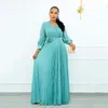 Plus size Dresses Plus Size Dresses for Women Evening Party Long Chiffon Dress with Belt Elegant Maxi Dress Wholesale Items Drop 230203