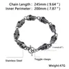 Lien Bracelets Chaîne 11mm Hommes Bijoux Argent Couleur En Acier Inoxydable Crâne Bracelet Gourmette Cubain Punk Mâle Accessoires Cadeau GL0025Link