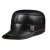 Beanieskull Caps Men Springwinter äkta läder Blackbrown Flat Baseball Man 5462 cm Anpassad storlek utomhusgolf HA 230202