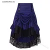 Skirts Lugentolo Women Skirt Vintage Sexy Slim Irregular Lace Pleated Lady Fashion Casual Plus Size 5XL