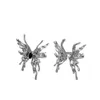 Anel solitário Anel Punk Irregular Butterfly Anéis para mulheres Brincho de metal líquido Egirl gótico jóias abertas y2302