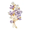 Pins Broches Friends Purple AAA Rinestone Flower For Women Party Office Fashion Brooch Regalos Joyería de aleación 230202