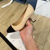 Femmes Talon Chunky 6.5cm Sandales Chaussures Habillées Plates Escarpins Et Slingbacks Classique Kaki Mocassins À Enfiler Ballet Chaussure Designer Luxurys Dames Extérieures Pantoufles Décontractées