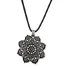 Pendant Necklaces Vintage Lotus Flower Amulet Necklace Mens Jewelry