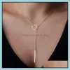 Pendant Necklaces Women Necklace Chain Statement Ring Rec Charm Chocker Simple Metal Neck Fashion Jewelry Wholesale Drop Delivery Pen Otwch