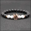 Charm armband lava p￤rla armband vit turkos sten m￤n smycken kvinnor cz zirkon krona naturlig droppleverans dhqxw