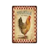 Fresh Eggs Metal Tin Sign Farm Shop French Cafe Milk Home Wall Decor Vintage Poster Tin Plates Happy Chicken Retro Plaque Personalized Metal Sign Size 30X20 w01