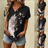 Women's Blouses Business Casual Deskleding Lange mouw voor vrouwen dames lente zomer bloem bedrukte shirts met korte mouwen