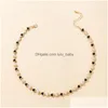 Beaded Necklaces Fashion Jewelry Black White Faux Pearl Cute Heart Necklace Love Beads Chocker Drop Delivery Pendants Dhnvw