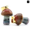 Colares pendentes Rainbow Stone natural Escultura de cogumelos Mushroom Reiki Cura 7chakra Colar de cristal para mulheres j￳ias gota dhgarden dhw6d