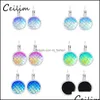 Stud Fashion Coreano Bellezza Squame di pesce Orecchini per le donne Colorf Charms in resina Mermaid Fit Daily Holiday Gifts Drop Delivery Jewelry Othdq