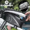 Panniers s ROCKBROS Bicycle Rainproof For 4-6.5' Front Phone Bag Special PC Hard Shell With Free Raincover Bike Accessories 0201