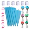 Ferramentas de panificação 24pcs/conjunto de saco de pastelaria Dica de tubulação de bolo TPU Acessórios de decoração de gravata de silicone