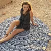 Coperte da yoga Stampa rayon europea Tappetino da spiaggia circolare Panno di sabbia Scialle di protezione solare Asciugamano da bagno Abito estivo 230203