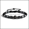 Charm Bracelets Natural Stone Beaded Men Necklaces For Women Crown Hematite Drop Delivery Jewelry Dhx2S