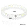 Beaded Strands Women Men Glass Flash Stone Beaded Bracelet 12 Colors Moonstone Dl Polish Frosted Zircon Micro Paved Beads Charm For Ote0P