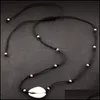 Collane a sospensione naturale estate con shell shell dowker collana di corda nera catena intrecciata perle di colore pi￹ sier per donne accessori gioielli d otfyg