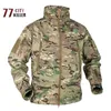 Herrjackor Autumn och Winter Military Tactical Waterproof Fleece Camouflage Soft Shell Outdoor Sports Windproof 230203