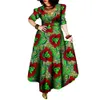 African Women's Square Neck Dress Large Size Short Sleeve Clothing Casual Traditional Clothing Wy092