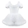 Girl Dresses Kids Girls Feathers Trim Christmas Costume Snowman Dress Up Glittering Skating Tutu Leotard Ballet Dance Xmas