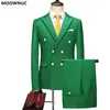 Men's Suits Blazers Spring and Autumn Slassic Pure Color Two-Piece Business Casual Double Breasted Large Size High Quality 230202