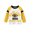 Tshirts Childrens Clothing Autumn Boys Bottoming Shirt Letters Rugby Print Cotton Kids Tshirt Baby Long Sleeve Tops Tees 230203