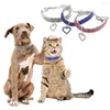犬の首輪ハートシェイプペットカラークリスタル装飾調整可能猫20 5cmネックレス屋外保護防水防水