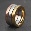 Clusterringen Letapi Hoogwaardige 3 stuks/Set Rose Gold/Silver Color Roestvrij staal voor vrouwenjubileumgeschenken Ring Set