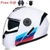 Casques de moto Casque avec gant Masque Moto Full Face Flip Casco Perro Moto Motocross