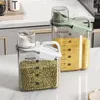 Garrafas de armazenamento recipiente de cozinha em casa medição de copo de alimentos maçaneta de tanque de grãos transparentes de arroz visível garrafa selada