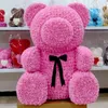 Decorative Flowers 70cm Rose Heart Shaped Teddy Bear Handmade Female Valentine's Day Wedding Birthday Gift Decoration