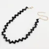 Choker Fashion Summer Alloy Hand Braided Black Zircon Necklace For Women Jewelry Accessories