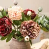 Decorative Flowers Big Head Simulation Fake Flower Silk High-quality Peony Living Room Dining Coffee Table Vase