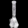 9mm Thick Big Tall Glass Bongs Beaker Bong Glass Water Pipes Beaker Base Bongs Heady Water Bong Smoking Glass Pipes Waterpipe Sand Caving Bong Color Painting Bong