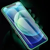 L￤mplig f￶r iPhone14Pro fullt tempererat glas XR-helsk￤rm Fluorescerande 3D Hard Edge Silicone Anti-Fall Apple 8 Color Luminous Film