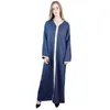 Ropa étnica Mujeres Vestido musulmán Ramadán Abaya Dubai Kaftan Turquía Robe Caftan Marocain Djellaba Femme Hijab Vestidos Ropa de moda