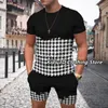 Men's Tracksuits Men's Summer T Shirt Shorts Set Vintage Style Short Sleeve T-shirts 2 Piece High Quality Men Outfits Oversized