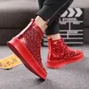 Mode Hommes Bottes En Daim Rivet Spikes Lace Up Lovers Boot Designer En Cuir Casual Hommes Bas Chaussures Rouge 36-46 De Haute Qualité