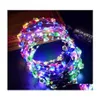 Nowatorskie oświetlenie LED LIDZA LIGETA GLOW Strings Flower Crown Opaski na głowę Światło włosy Wreńki Fryzjer Garlands Kobiety świąteczne część dhupt