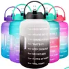 Water Bottles New 2.5L 3.78L Plastic Wide Mouth Gallon With St Bpa Sport Fitness Tourism Gym Travel Jugs Phone Stand Sxj19 Drop Deli Dhnzt