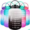 Vattenflaskor Ny 2.5L 3,78L plast Wide Mouth Gallon med ST BPA Sport Fitness Tourism Gym Travel Jugs Telefonstativ SXJ19 Drop Deli Dhnzt