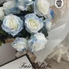 Decorative Flowers 1 Bouquet Blue Artificial Flower Rose Tea Cloth Fake For DIY Living Room Garden Wedding Decoration Autumn